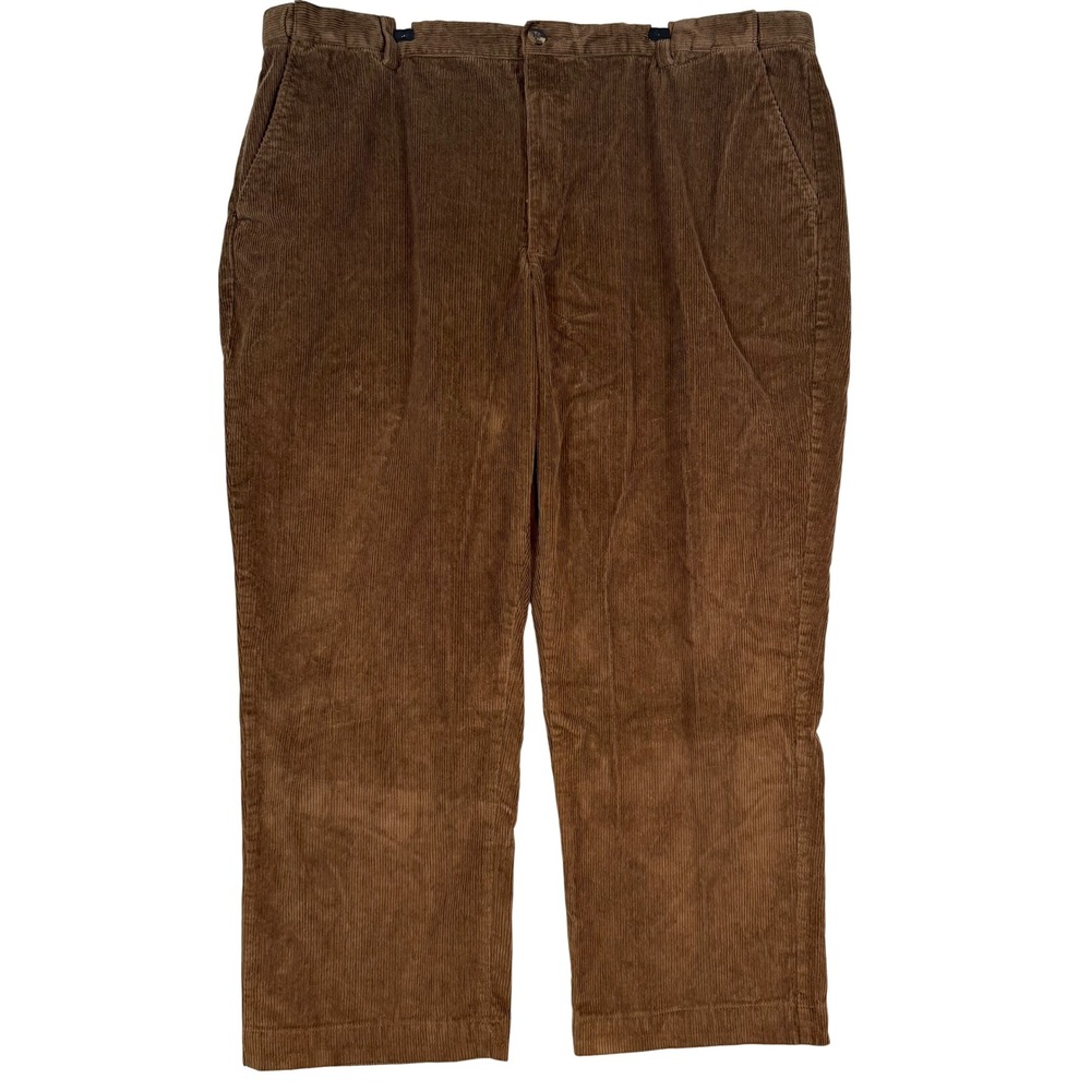 LL Bean Mens 44x29 Brown Comfort Waist Organic Cotton Corduroy Pants 502864 Prep